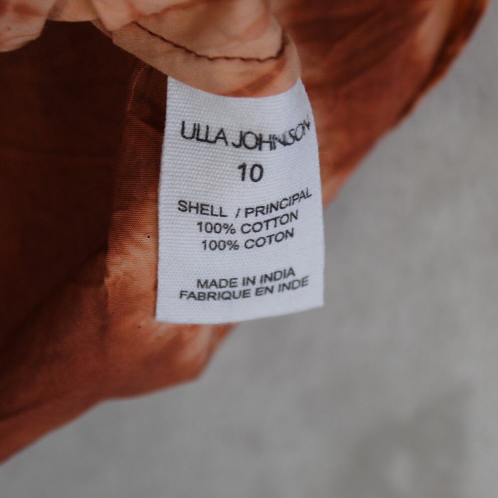 Ulla Johnson One Shoulder Top Womens Size 10 Orange Tie Dye Ruffle Cotton Boho - Picture 5 of 6